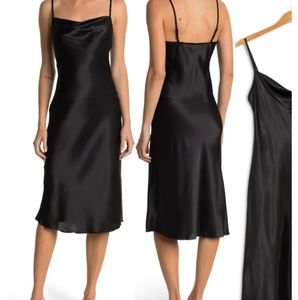 Long black slip dress